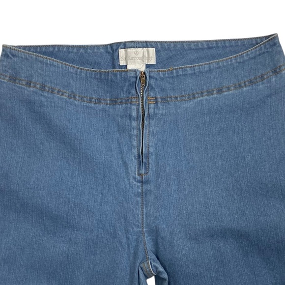 NWT Soft Surroundings Zip Flare Stretch Jeans M New! - Picture 2 of 15